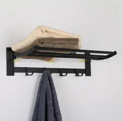 رخت اویز تمام استیل دیواری حمام ۵۰ سانت رنگ مشکی - فروشگاه اینترنتی سام