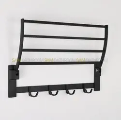 رخت اویز تمام استیل دیواری حمام ۵۰ سانت رنگ مشکی - فروشگاه اینترنتی سام