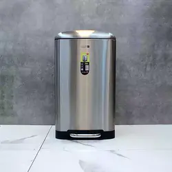 سطل پدالی۲۰ لیتر مستطیل کنتراست (استیل مات) - فروشگاه اینترنتی سام