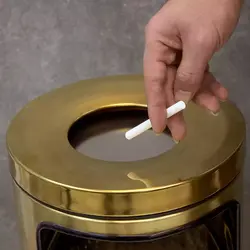 سطل سیگار استوانه ای (طلایی مات) - فروشگاه اینترنتی سام