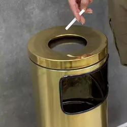 سطل سیگار استوانه ای (طلایی مات) - فروشگاه اینترنتی سام