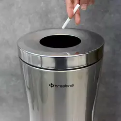سطل زباله استوانه ای اداری (استیل مات) - فروشگاه اینترنتی سام