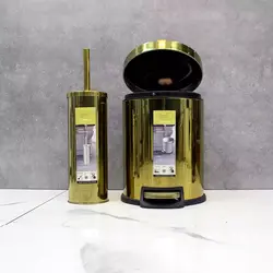 سطل و برس 5 لیتر پدالی SMART (طلایی براق) - فروشگاه اینترنتی سام