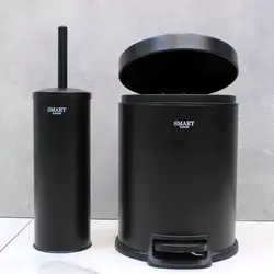 سطل و برس 5 لیتر پدالی گرد برند SMART (مشکی مات) - فروشگاه اینترنتی سام