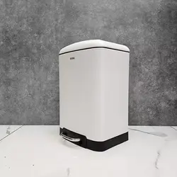 سطل 12 لیتر پدالی برند اورجینال (سفید مات) - فروشگاه سام