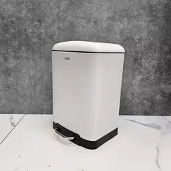 سطل 12 لیتر پدالی برند اورجینال (سفید مات) - فروشگاه سام