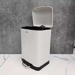 سطل 12 لیتر پدالی برند اورجینال (سفید مات) - فروشگاه سام