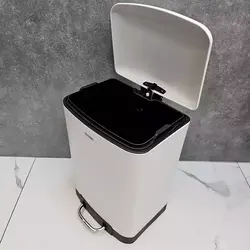 سطل 12 لیتر پدالی برند اورجینال (سفید مات) - فروشگاه سام