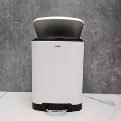 سطل 12 لیتر پدالی برند اورجینال (سفید مات) - فروشگاه سام