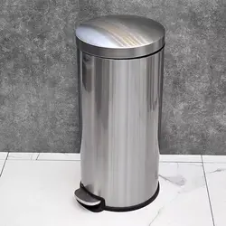 سطل 30 لیتر پدالی استوانه گرد اسمارت (استیل مات) - فروشگاه سام