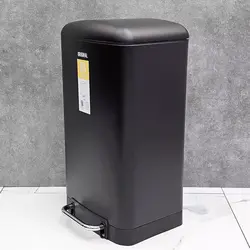 سطل 30 لیتری پدال برند ارجینال رنگ مشکی مات جنس استیل - فروشگاه سام