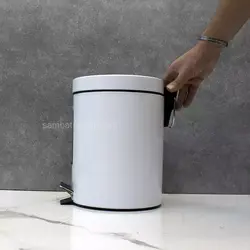 سطل5 لیتر سفید گرد پدالی - فروشگاه سام