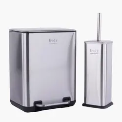 سطل و برس۶لیتری اودی هوم پدالی استیل مات - فروشگاه سام