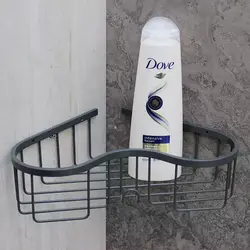 خرید و قیمت قفسه حمام کنج 3 طبقه شامپو هامر (طوسی مات) - فروشگاه اینترنتی سام