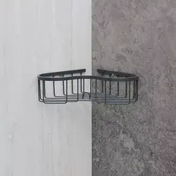 خرید و قیمت قفسه حمام کنج 3 طبقه شامپو هامر (طوسی مات) - فروشگاه اینترنتی سام