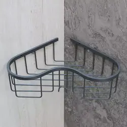 خرید و قیمت قفسه حمام کنج 3 طبقه شامپو هامر (طوسی مات) - فروشگاه اینترنتی سام