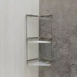 خرید و قیمت قفسه حمام کنج 3 طبقه شامپو (استیل براق) - فروشگاه اینترنتی سام