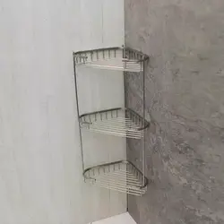 خرید و قیمت قفسه حمام کنج 3 طبقه شامپو (استیل براق) - فروشگاه اینترنتی سام