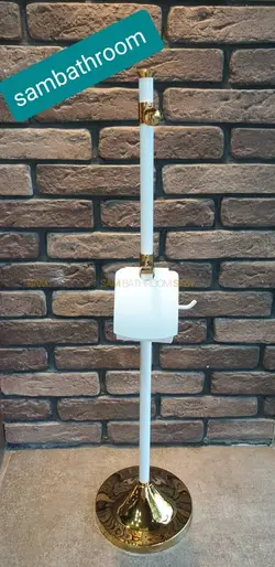 استند ایستاده جای دستمال توالت و حوله سرویس بهداشتی سفید طلایی خرید و قیمت - فروشگاه اینترنتی سام