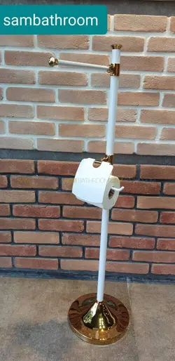 استند ایستاده جای دستمال توالت و حوله سرویس بهداشتی سفید طلایی خرید و قیمت - فروشگاه اینترنتی سام