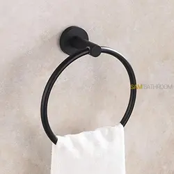 خرید و قیمت حوله حلقه ای مشکی مات دیواری هامر - فروشگاه اینترنتی سام