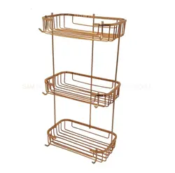 سبد مستطیل سه طبقه حمام دیواری - فروشگاه اینترنتی سام