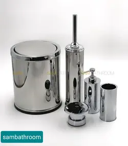 ست ۵ پارچه سرویس بهداشتی برنجی رنگ کروم خرید و قیمت - فروشگاه اینترنتی سام