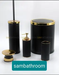 ست ۵ پارچه سرویس بهداشتی برنجی مشکی طلایی لوکس خرید و قیمت - فروشگاه اینترنتی سام