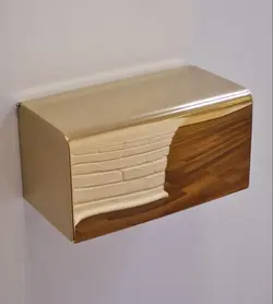 خرید و قیمت جای دستمال بزرگ حوله ای رنگ (طلایی ) مخصوص سرویس بهداشتی