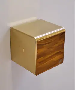 خرید و قیمت جای دستمال توالت سرویس بهداشتی براق (طلایی )