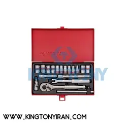 جعبه بكس ١٤ درايو ١٨ عددي اینچی كينگ توني مدل 2519SR