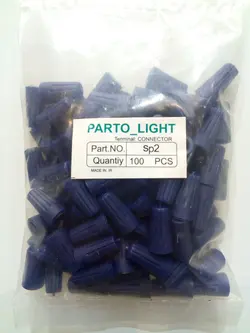 کانکتور پیچی سایز SP2 رنگ آبی بسته 100 عددی