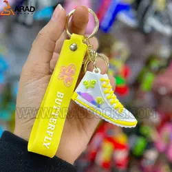 جاکلیدی سیلیکونی طرح کتانی زرد