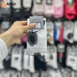 جوراب ساقدار تای دای نایکی سفید خاکستری