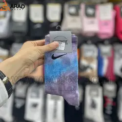 جوراب ساقدار تای دای نایکی آبی بنفش