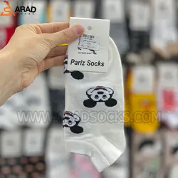 جوراب مچی فانتزی طرح میکی موس سفید