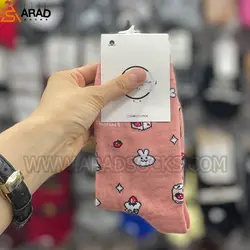 جوراب ساقدار فانتزی طرح خرگوش صورتی
