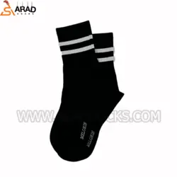 جوراب ساقدار دوخط مشکی