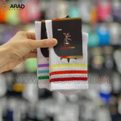 جوراب ساقدار طرح آدیداس سه خط رنگی