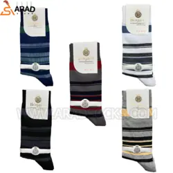 جوراب ساقدار خط دار مردانه