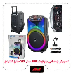 اسپیکر چمدانی بلوتوث NDR مدل Y15 سایز 15اینچ