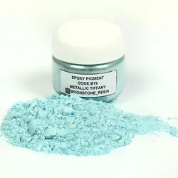 رنگ پودری آبی تیفانی صدفی 25 گرمی کد B19