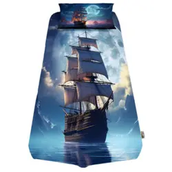 ملحفه و روبالشی طرح کشتی 142 دوتکه