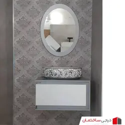 روشویی کابینتی مدل پاتریس طوسی 60cm با سنگ سفید