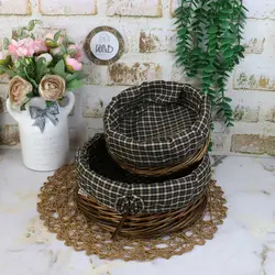 سبد نون و سبزی حصیری دایره (2تایی) - کلبه هنر