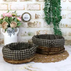 سبد نون و سبزی حصیری دایره (2تایی) - کلبه هنر