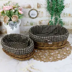 سبد نون و سبزی حصیری بیضی (2تایی) - کلبه هنر