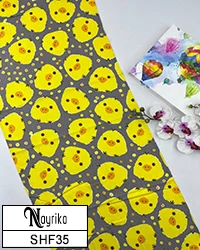 شال نخی فانتزی دخترانه طوسی با جوجه زرد کد SHF35