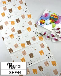 شال نخی فانتزی دخترانه سفید با سر خرس کد SHF44