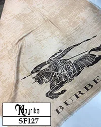 شال چهارفصل کرم برند بربری (BURBERRY) سایه روشن کد SF127